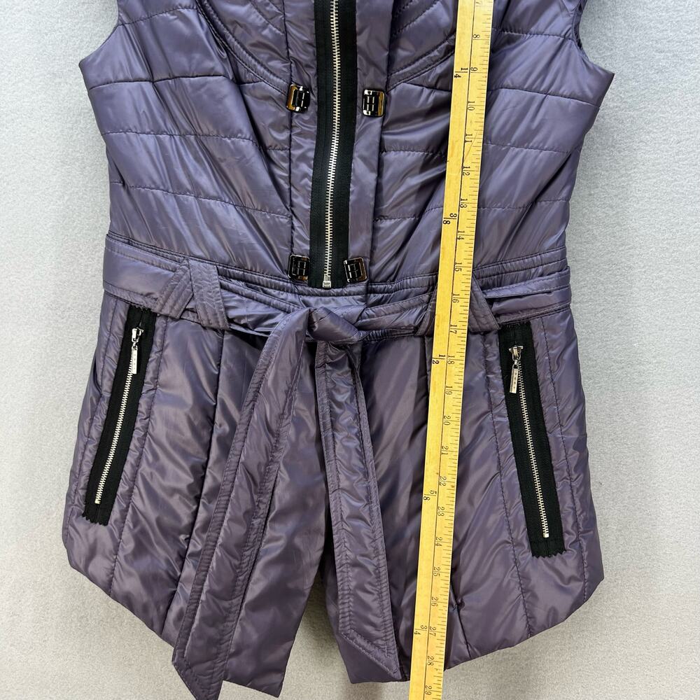NUI Very Vest Women's Size 46 (8) Purple Belted Puffer Fitted Preppy Romantic - Picture 5 of 11